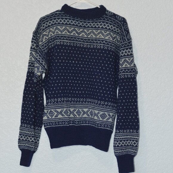 Mens Boston Traders Blue Sweater Size L (100% wool) - Picture 1 of 2